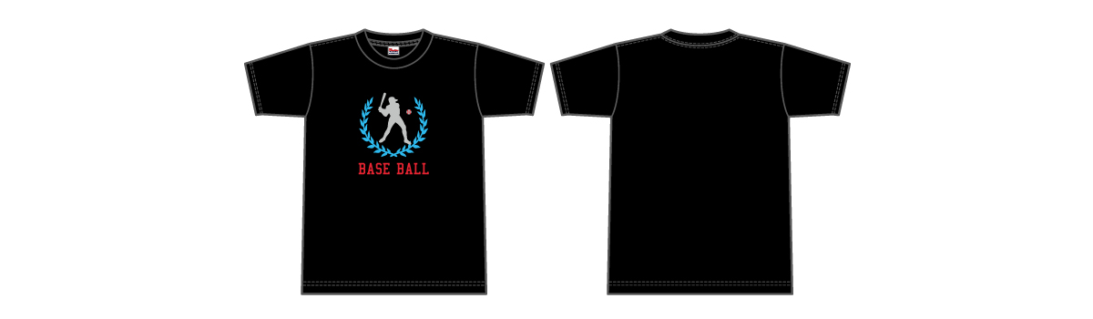 野球のイラストを使ったデザインTシャツ