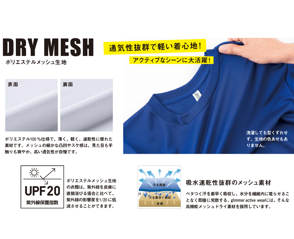  コスパのいいドライ素材「ドライTシャツ300-ACT」