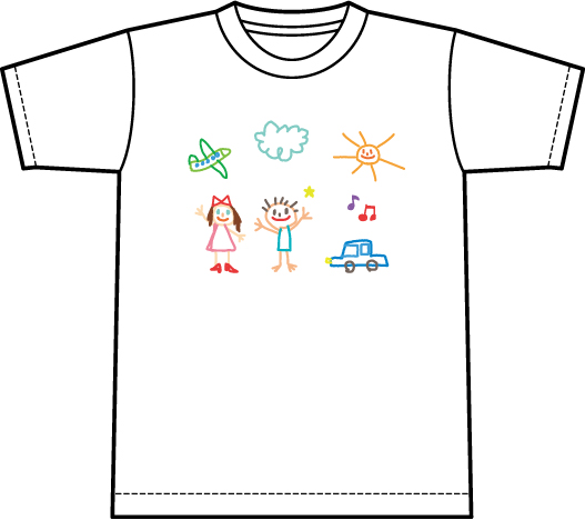 子供の書いた絵や家族の写真をオリジナルTシャツに！