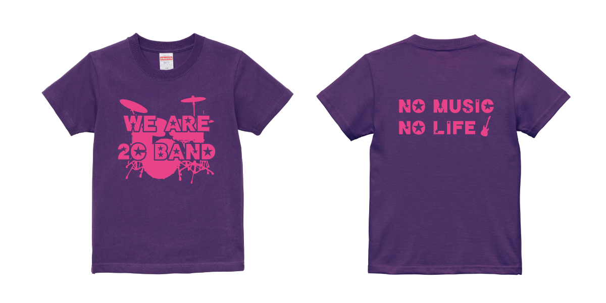 バンド演奏をするクラス向け　Tシャツデザイン例